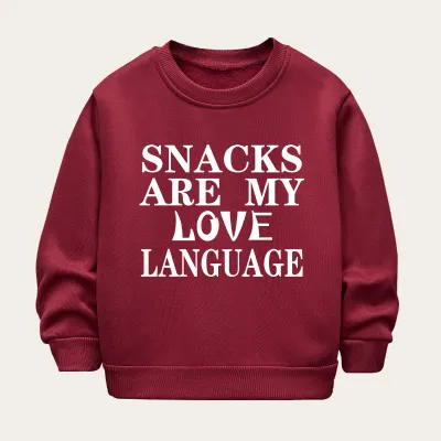 Kids Toddler Boys Girls Casual Cute Alphabet Print Fleece Long Sleeve Sweatshirt