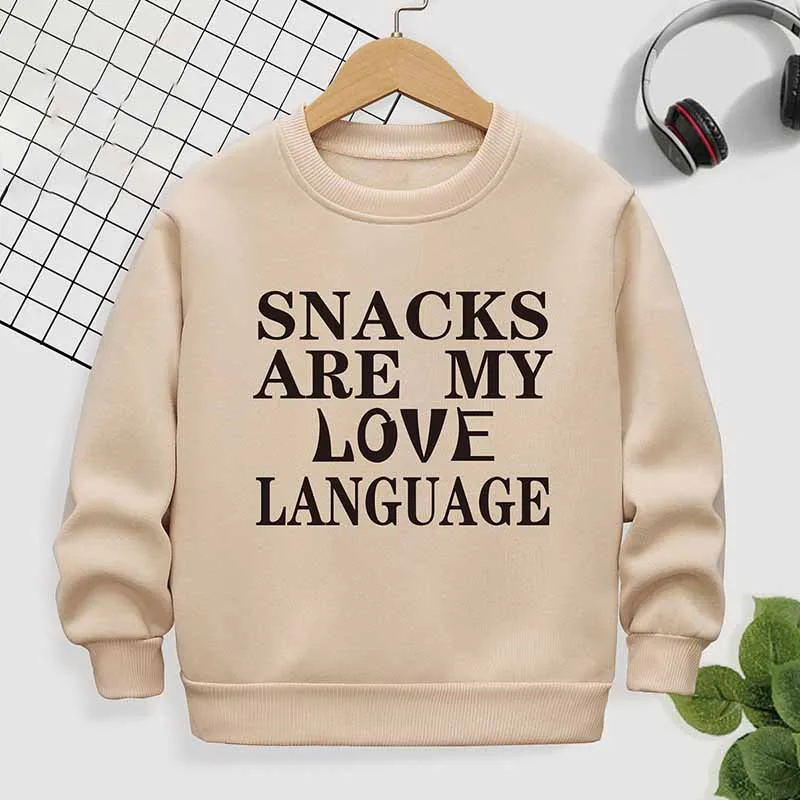 Kids Toddler Boys Girls Casual Cute Alphabet Print Fleece Long Sleeve Sweatshirt