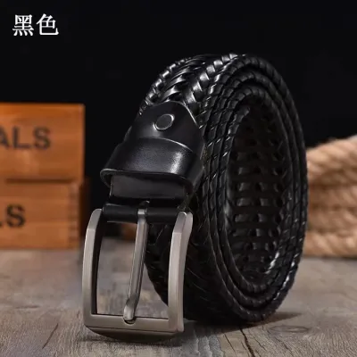 Vintage Casual Knit Buckle Woven Hollow Genuine Leather Belt