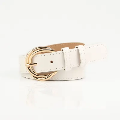 Women Fashion Simple Alloy Pin Buckle PU Leather Belt
