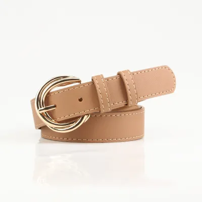 Women Fashion Simple Alloy Pin Buckle PU Leather Belt