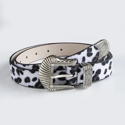 Women Fashion Vintage Leopard Print Belt