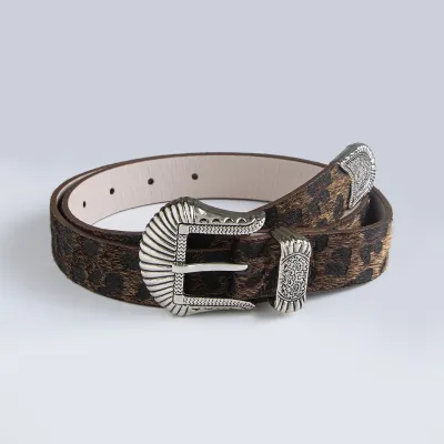 Women Fashion Vintage Leopard Print Belt