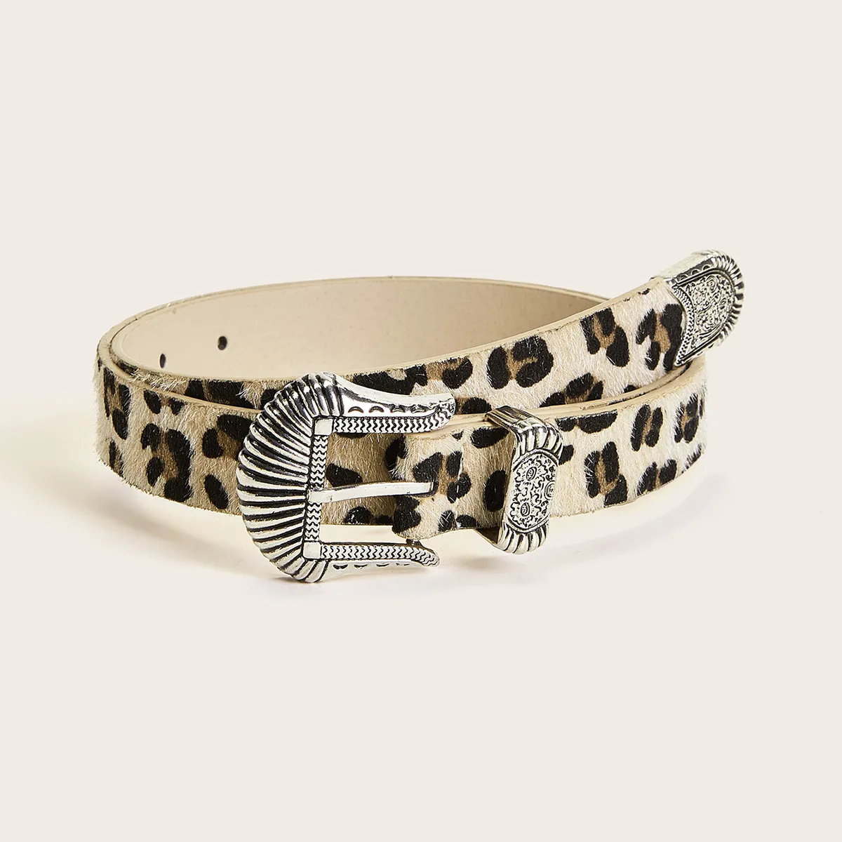 Women Fashion Vintage Leopard Print Belt