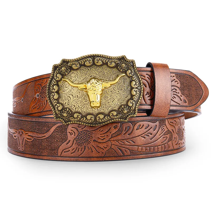 Women Vintage Western Cowboy Imitation Leather Belt with Pin Buckle