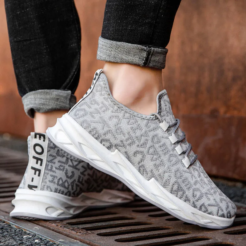 Men Fashion Casual Sports Mesh Lace-Up Thick-Soled Sneakers