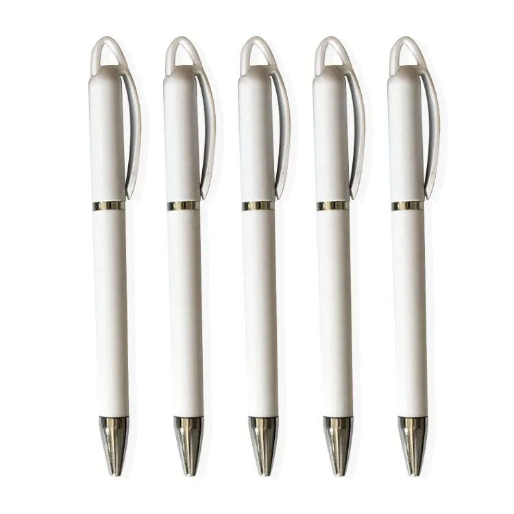 Simple White Heat Transfer Ballpoint Pen