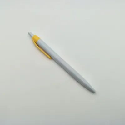 Simple White Stick Push Ballpoint Pen