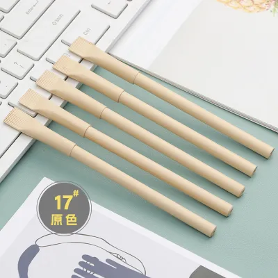 Natural Paper Tube Pen Kraft Paper Cap Paper Tube Ballpoint Pen