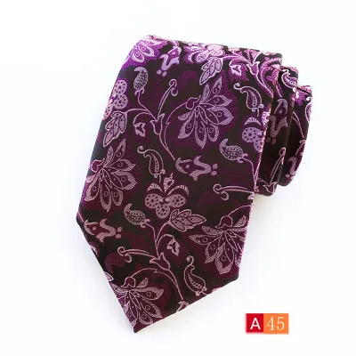 Men Simple Business Suit Tie With High Weft-Dense Jacquard Fabric
