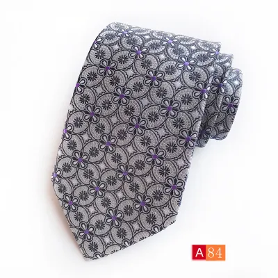 Men Simple Business Suit Tie With High Weft-Dense Jacquard Fabric