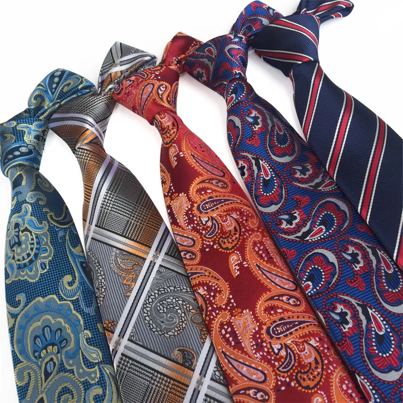 Men Simple Business Suit Tie With High Weft-Dense Jacquard Fabric