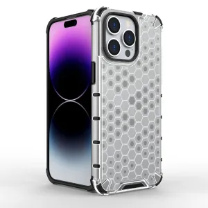 Simple Fashion Honeycomb Transparent Drop-Resistant Apple Phone Case with Four Corner Protection