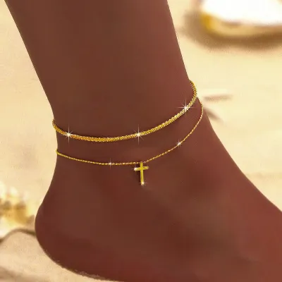 Women Fashion Simple Sparkling Star Anklet Zinc Alloy