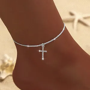 Women Fashion Simple Sparkling Star Anklet Zinc Alloy