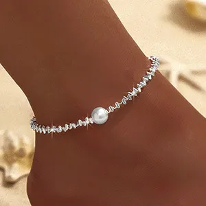 Women Fashion Simple Sparkling Star Anklet Zinc Alloy