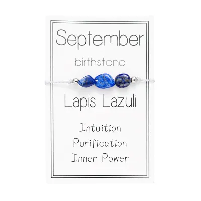 Women Simple December Birth Stone Handmade Woven Adjustable Bracelet
