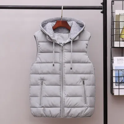 Men's Thickened Quilted Down Coat Vest Loose Fit for Autumn Winter