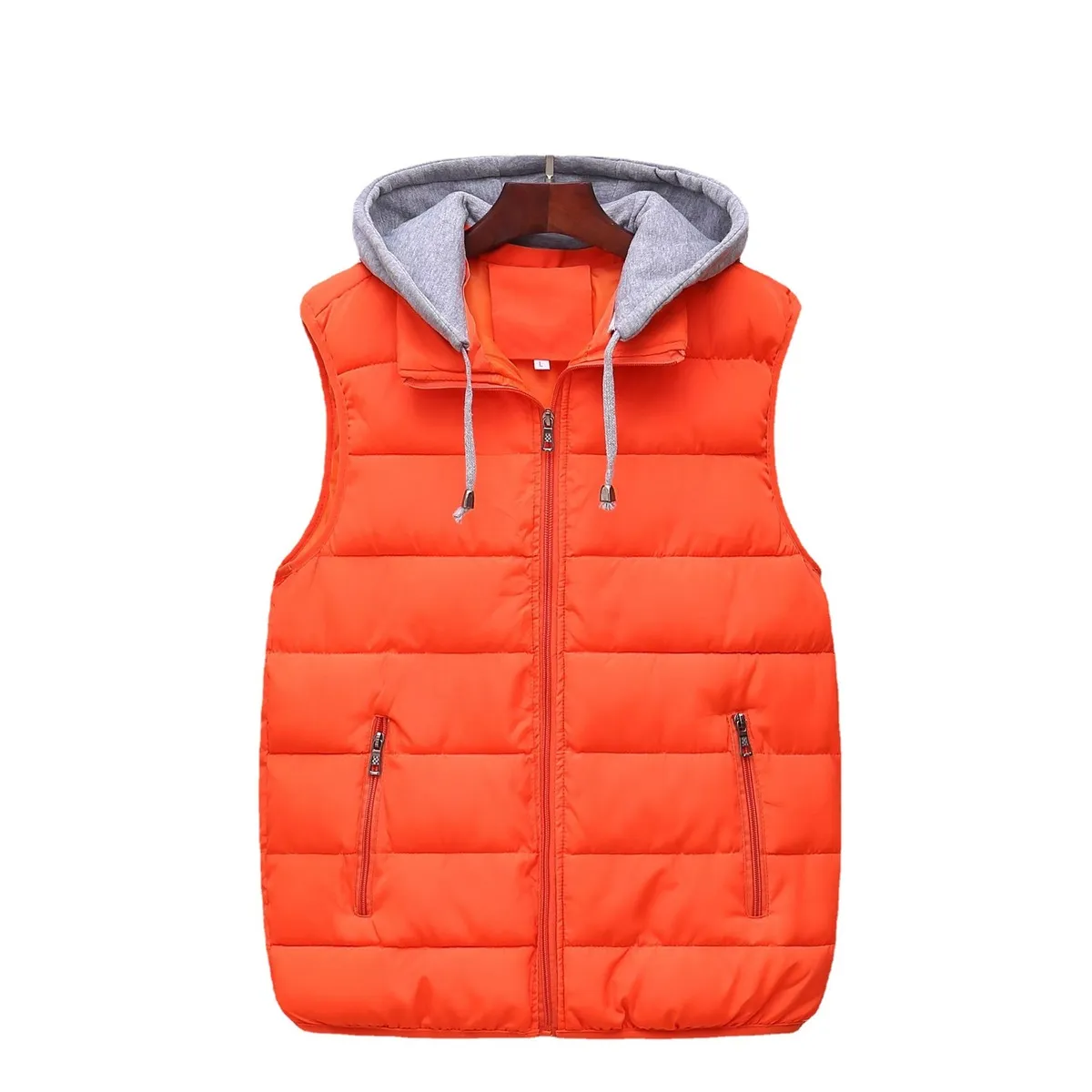 Men's Thickened Quilted Down Coat Vest Loose Fit for Autumn Winter