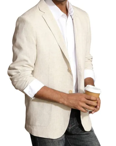 Men Business Casual Plaid Double Button Slim Fit Plus Size Blazer