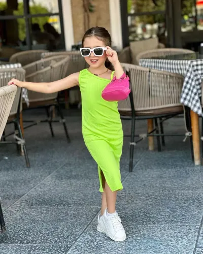 Summer Toddler Girls Solid Color Elastic Slim College Sling Dress