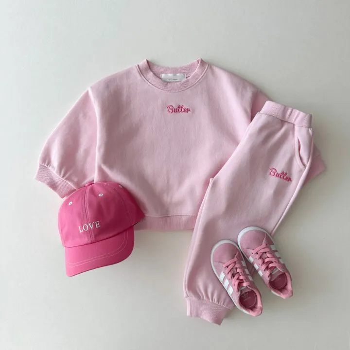 Cand Color Kids Girls Cotton Letter Sweatshirt Pants Set Long Sleeve Autumn