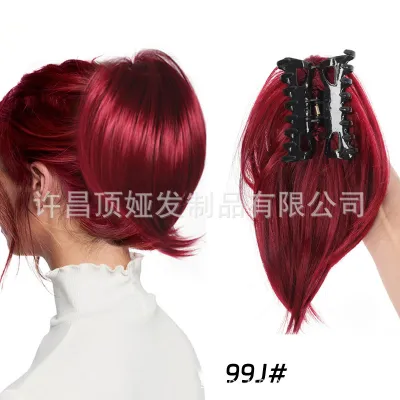 Fashion Women Curly Short Hair Claw Extension Beauty Wigs High Temperature Wire Any Nude