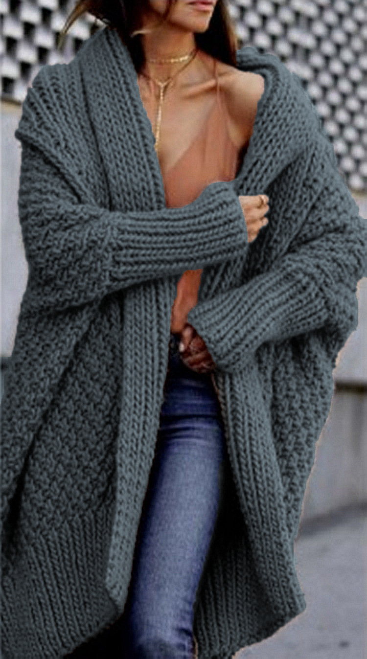 Wholesale Autumn And Winter Women Knitted Cardigan Long