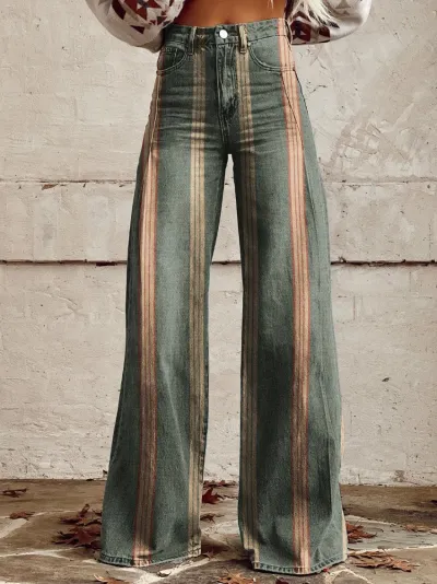 Casual Women Graphic Printing Micro-Flared Pants