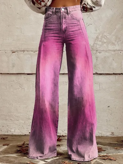 Casual Women Graphic Printing Micro-Flared Pants