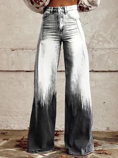 Casual Women Graphic Printing Micro-Flared Pants