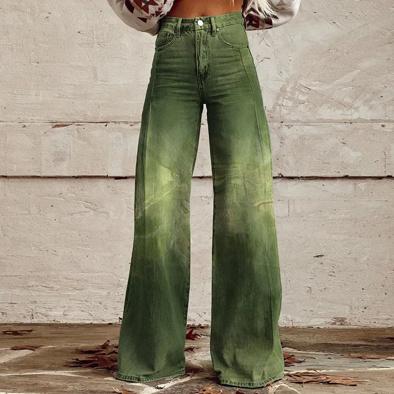 Casual Women Graphic Printing Micro-Flared Pants