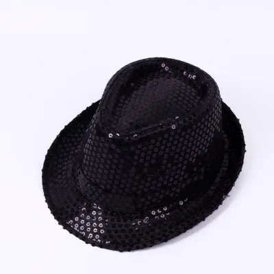 Adult Party Mardi Gras Performance Sequins Bowler Hat