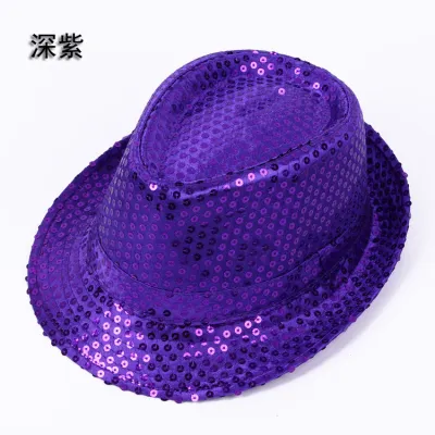 Adult Party Mardi Gras Performance Sequins Bowler Hat