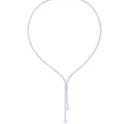 Women Fashion Simple Exquisite Rhinestone Tassel Necklace