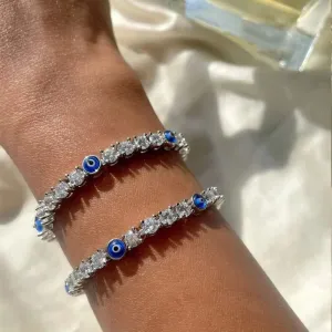 Evil Eye Full Rhinestone Bracelet Bohemian Shining Women's Geometric