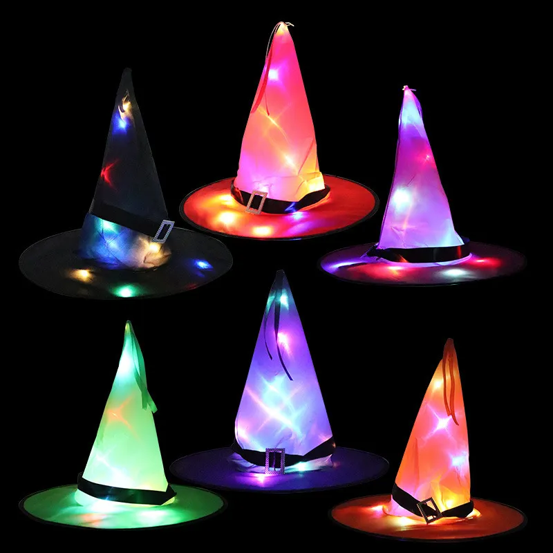Halloween Party Decoration Props LED Glowing Witch Hat Cloth