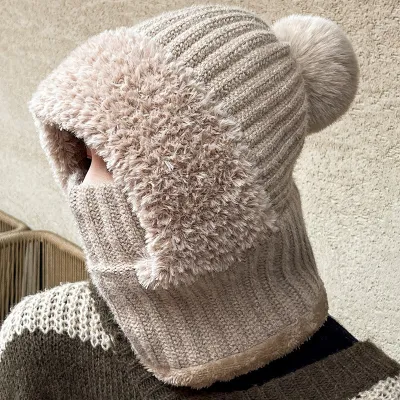 Women's Thickened Warm Cold-Proof Windproof Cycling Knitted Beanie Cap