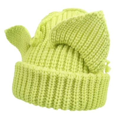 Autumn Winter Women Fashion Creative Devil Ear Thickened Knitted Hat