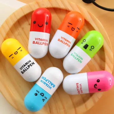 Cartoon Creative Cute Expression Pill Ballpoint Pen Student Supplies