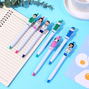 Cartoon Creative Male Doctor Female Nurse Press Ballpoint Pen 0.5mm