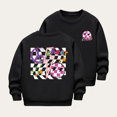Kids Toddler Boys Girls Winter Casual Cute Cartoon Print Fleece Long Sleeve Sweatshirts