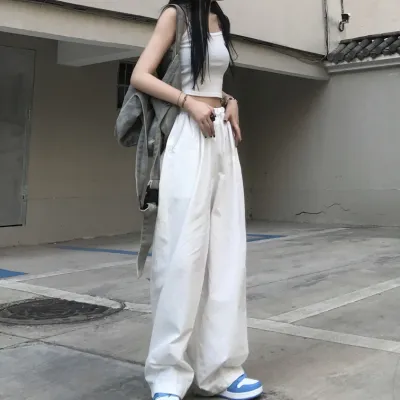 Summer Women Casual Loose High Waist Overalls Pants