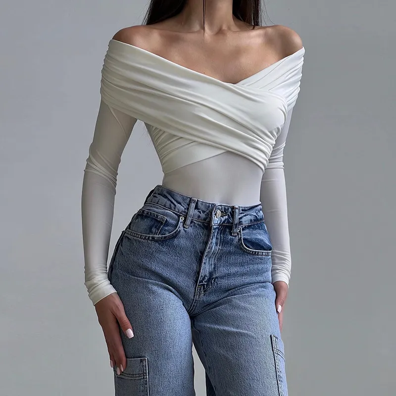 Women Fashion Sexy Off Shoulder Bodysuit