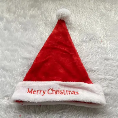 Cartoon Letter Embroidered Plush Christmas Hat Decoration Party