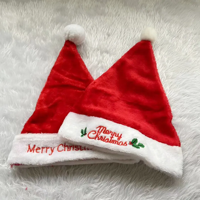 Cartoon Letter Embroidered Plush Christmas Hat Decoration Party