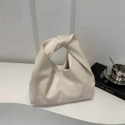 Simple Fashion Solid Color PU Tote Bag with Shoulder Strap Street Trend