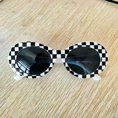 Fashion Hip Hop Oval Sunglasses Strong PC Frame AC Lens