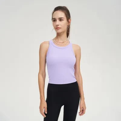 Women's Nylon Yoga Sports Tank Top with Mold Cup