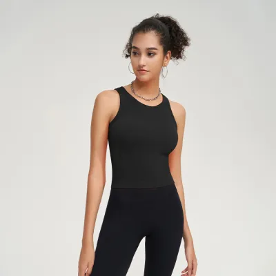Women's Nylon Yoga Sports Tank Top with Mold Cup